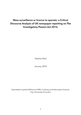 A Critical Discourse Analysis of UK Newspaper Reporting on the Investigatory Powers Act 2016