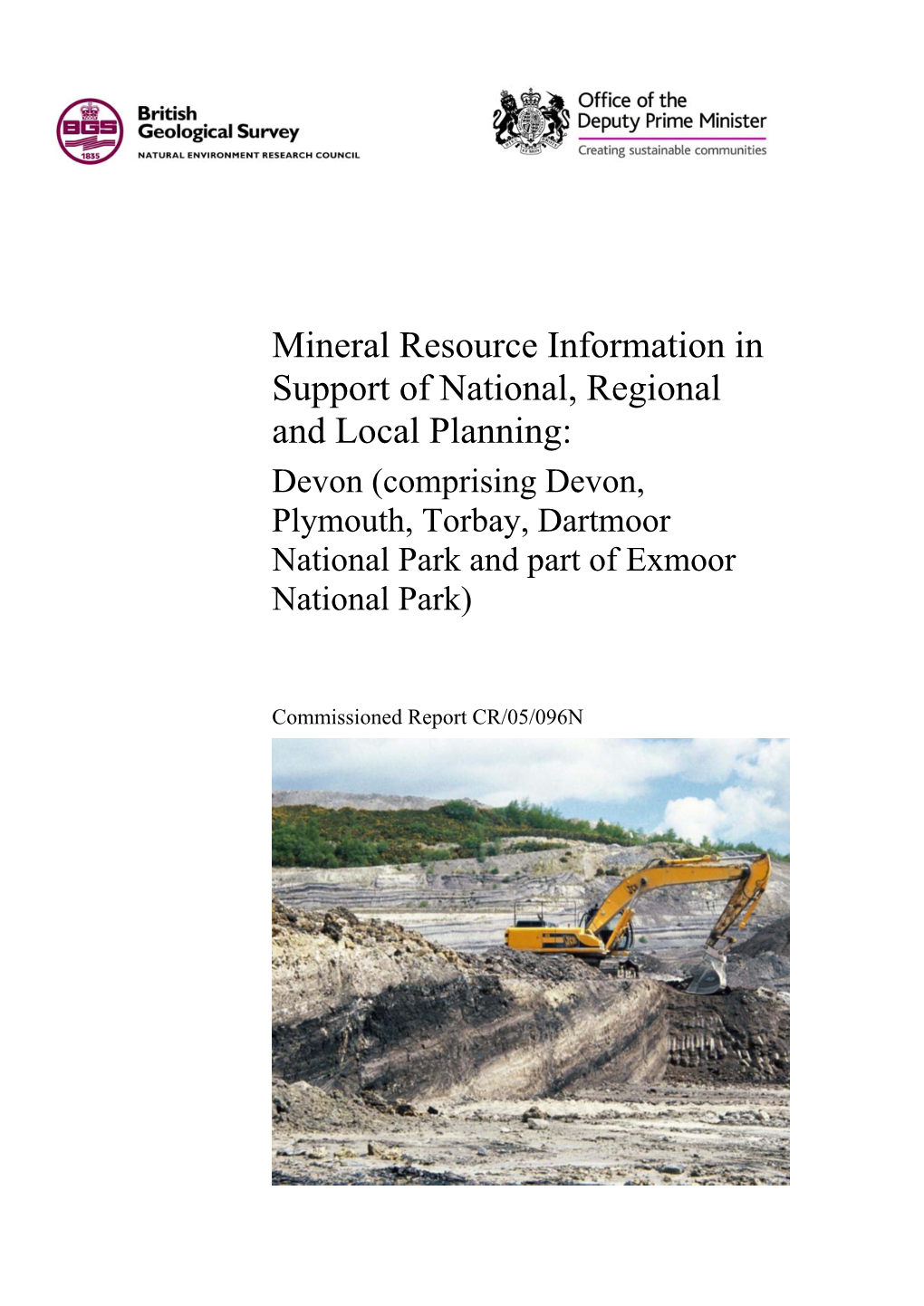Mineral Resources Report for Devon