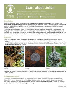 Learn About Lichen Students Will Learn How to Identify 3 Forms of Lichen