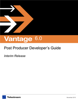 Post Producer Developer's Guide