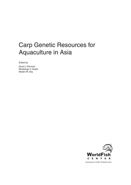 Carp Genetic Resources for Aquaculture in Asia