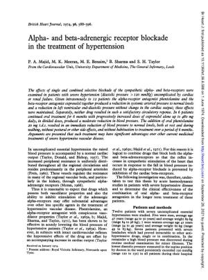 Alpha- and Beta-Adrenergic Receptor Blockade in the Treatment of Hypertension