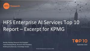 HFS Enterprise AI Services Top 10 Report – Excerpt for KPMG