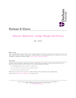 Exterior Modernism: Evelyn Waugh and Cinema