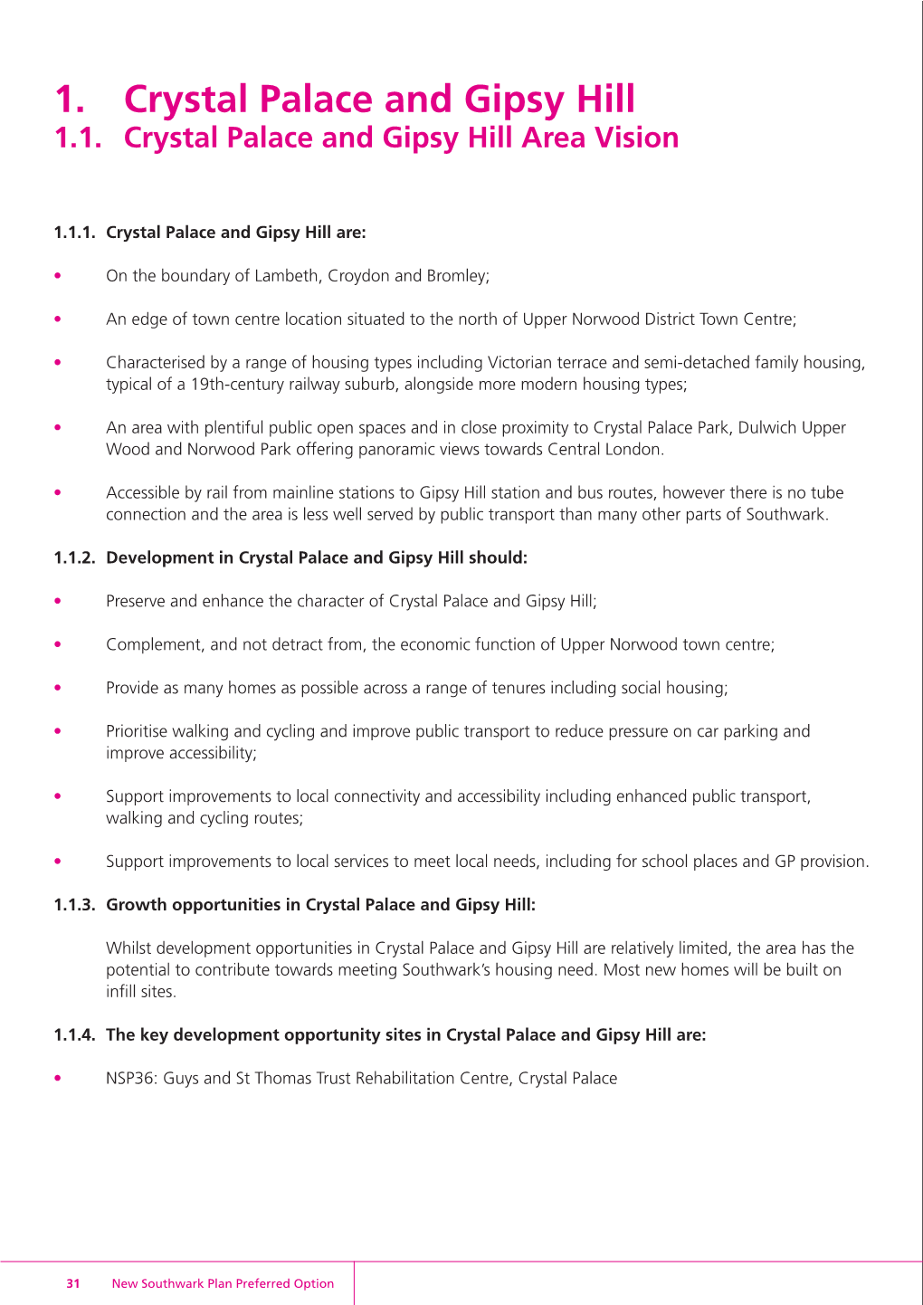 1. Crystal Palace and Gipsy Hill 1.1