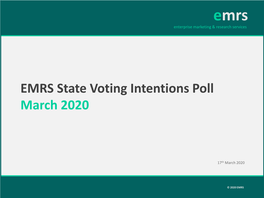 EMRS State Voting Intentions Poll March 2020