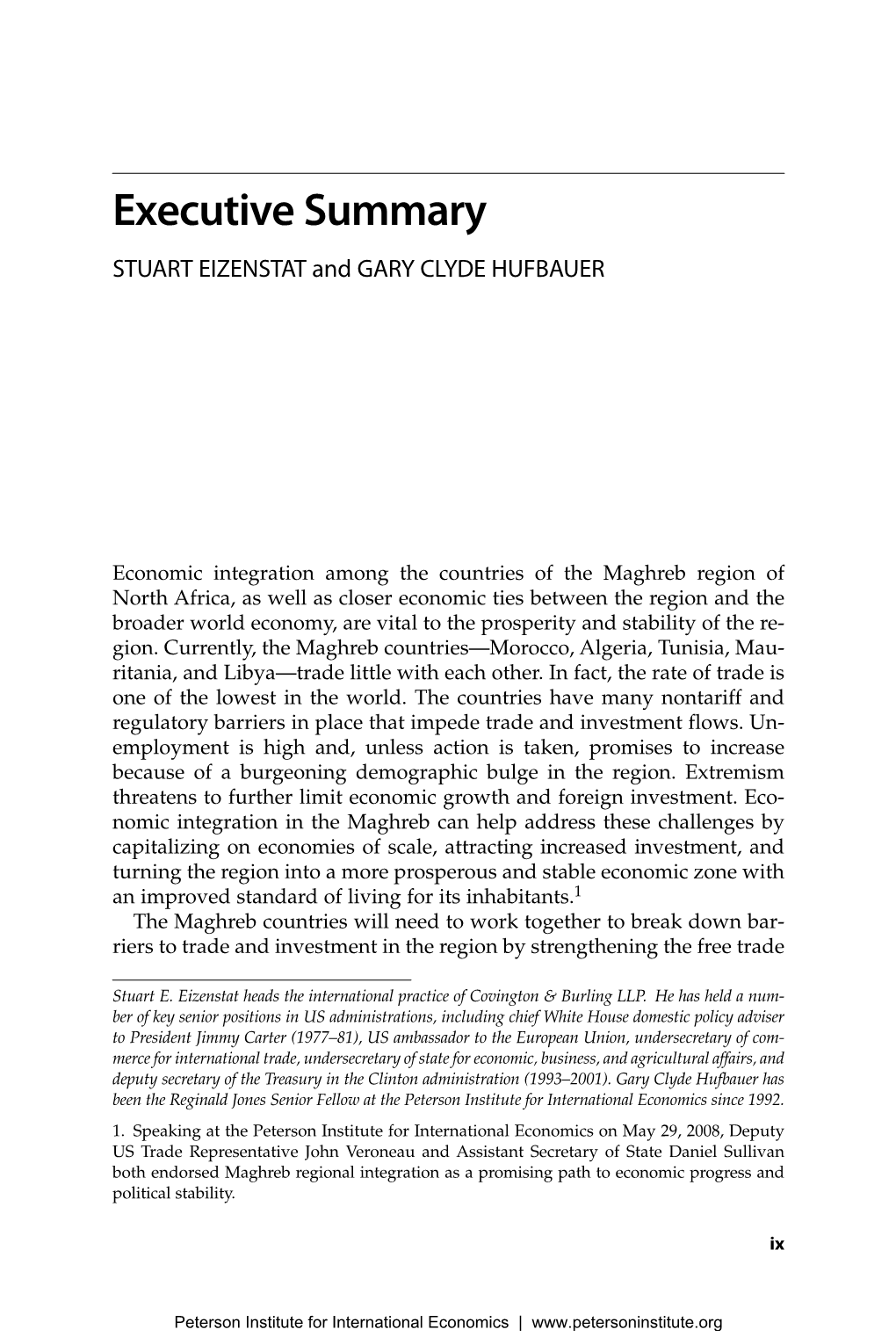 Maghreb Regional and Global Integration Preview Chapter