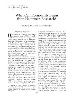 What Can Economists Learn from Happiness Research?