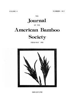 Journal American Bamboo Society