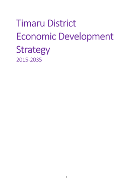 Timaru District Economic Development Strategy 2015-2035
