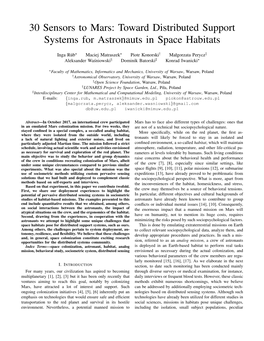 30 Sensors to Mars: Toward Distributed Support Systems for Astronauts in Space Habitats