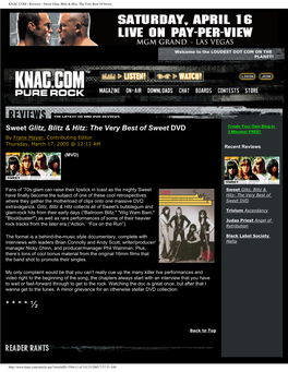 KNAC.COM - Reviews - Sweet Glitz, Blitz & Hitz: the Very Best of Sweet