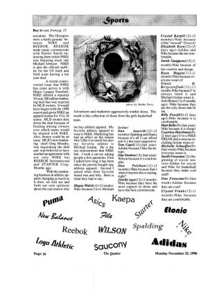 Sauconv Page 16 the Quaker Monday November 25, 1996