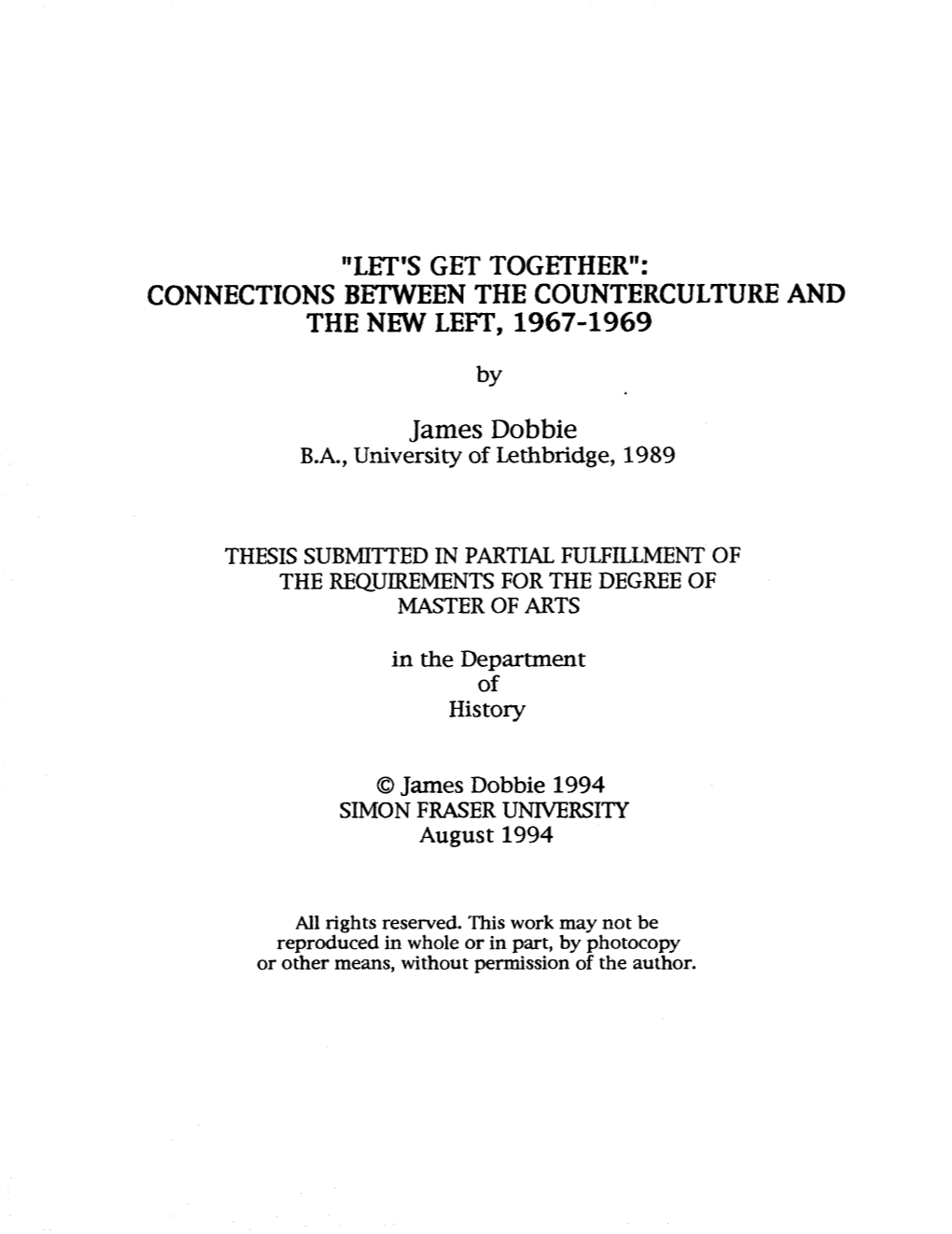 Connections Between the Counterculture and the New Left, 1967-1969
