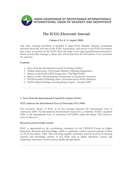 The IUGG Electronic Journal