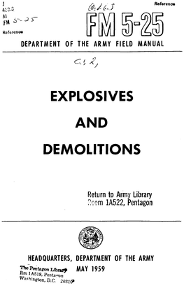 Explosives and Demolitions