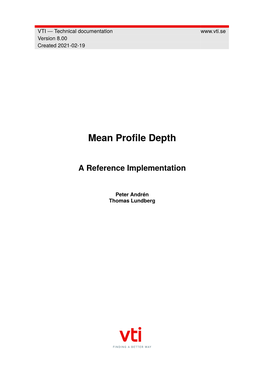 Mean Profile Depth- a Reference Implementation