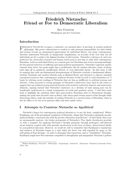Friedrich Nietzsche: Friend Or Foe to Democratic Liberalism