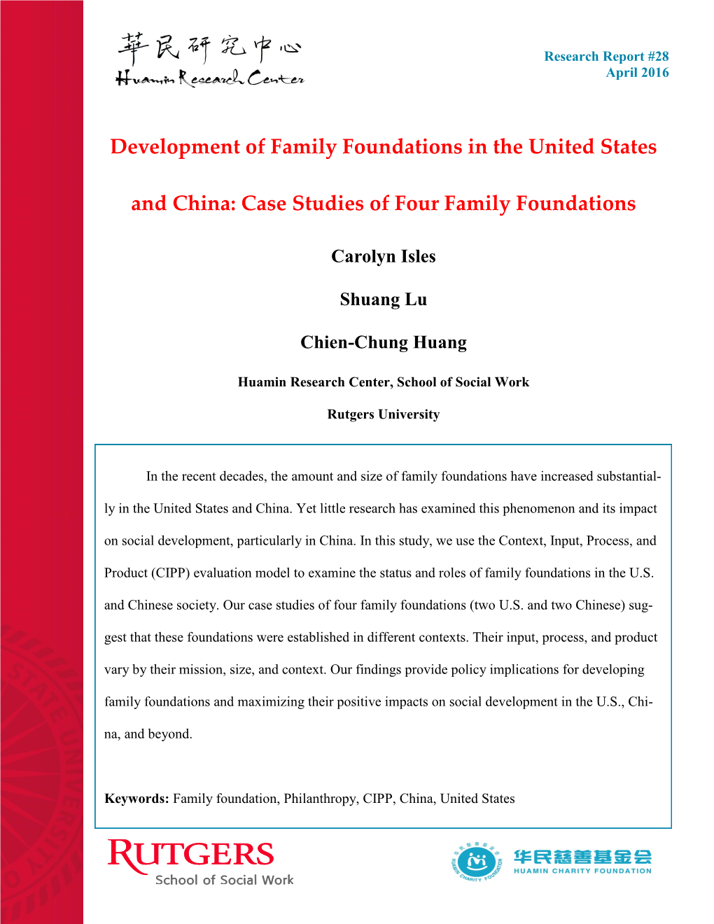 Development of Family Foundations in the United States and China