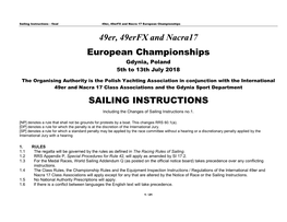 49Er, 49Erfx and Nacra17 European Championships SAILING