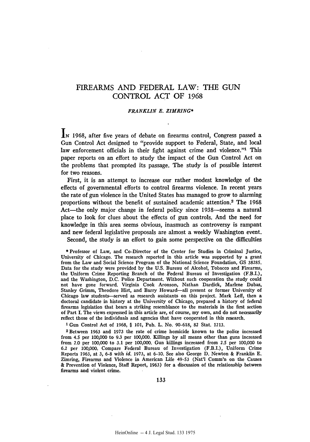Firearms and Federal Law: the Gun Control Act of 1968