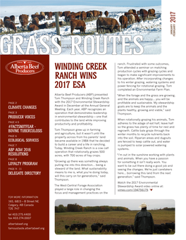 Winding Creek Ranch Wins 2017