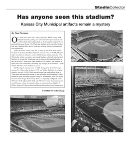 Anyone Seen This Stadium? Kansas City Municipal Artifacts Remain a Mystery