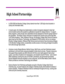 High School Partnerships