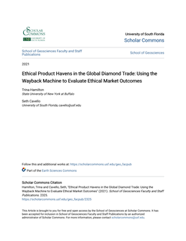 Ethical Product Havens in the Global Diamond Trade: Using the Wayback Machine to Evaluate Ethical Market Outcomes