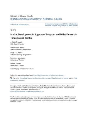 Market Development in Support of Sorghum and Millet Farmers in Tanzania and Zambia