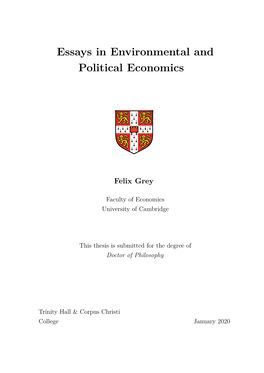 Essays in Environmental and Political Economics