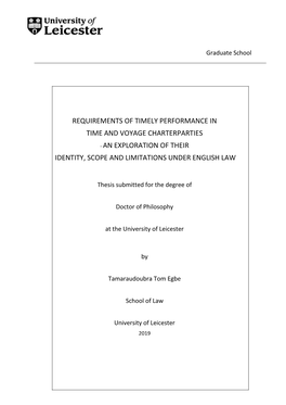 Requirements of Timely Performance in Time and Voyage Charterparties