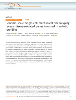 Genome-Scale Single-Cell Mechanical Phenotyping Reveals Disease-Related Genes Involved in Mitotic Rounding