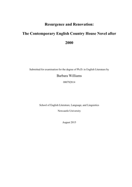 The Contemporary English Country House Novel After 2000