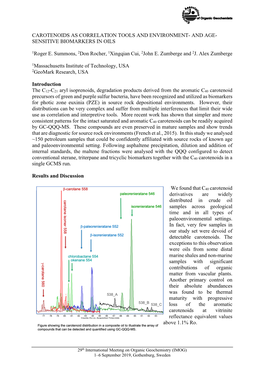 Carotenoids As Correlation Tools and Environment- and Age- Sensitive Biomarkers in Oils