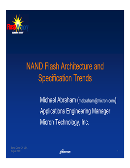 Micron: NAND Flash Architecture and Specification Trends