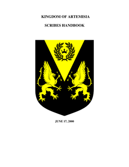 Kingdom of Artemisia Scribes Handbook