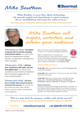 Mike Southon “Mike Southon Is More Than Quite Interesting