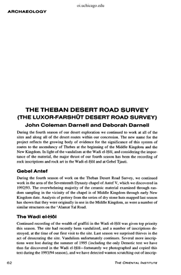 The Theban Desert Road Survey