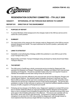 Regeneration Scrutiny Committee – 7Th July 2009