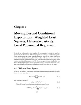Weighted Least Squares, Heteroskedasticity, Local Polynomial Regression