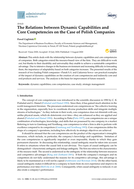 The Relations Between Dynamic Capabilities and Core Competencies on the Case of Polish Companies