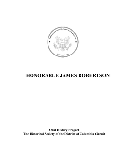 James Robertson Oral History