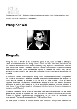 Wong Kar Wai Biografía