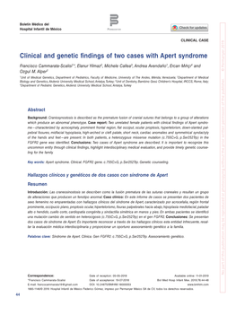 Clinical and Genetic Findings of Two Cases with Apert Syndrome
