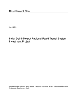 India: Delhi–Meerut Regional Rapid Transit System Investment Project