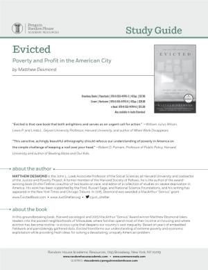 Study Guide Evicted Poverty and Profit in the American City by Matthew Desmond
