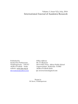International Journal of Academic Research