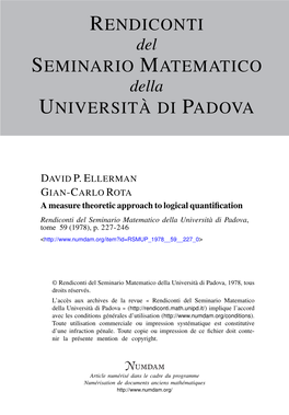 A Measure Theoretic Approach to Logical Quantification