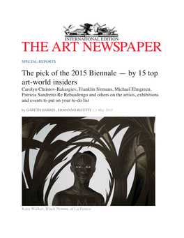 The Pick of the 2015 Biennale — by 15 Top Art-World Insiders